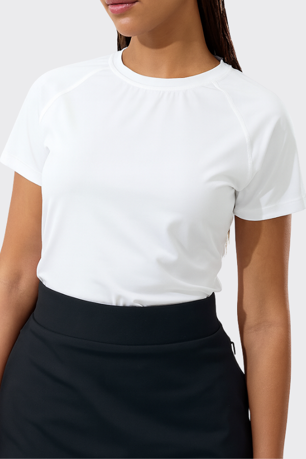 women ss rash vest white